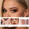 Baked Face Trio Palette, Highlighter Blush Contour &Eyeshadow All in One, Silky Smooth Blendable Powder, Natural Low Saturation Shades, Color Rich Waterproof Long-Lasting Makeup Palette for Daily-B04 view 2