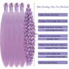 Aoterlanke Blue Pink Boho Hair For Braiding Synthetic Mixed Blue Pink Braiding Hair Pre Stretched With Boho Curls 5 Pack Knotless Bohemian Wavy Curly Crochet Prestretched Braiding Hair For Boho Braids view 2