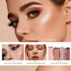 Baked Face Trio Palette, Highlighter Blush Contour &Eyeshadow All in One, Silky Smooth Blendable Powder, Natural Low Saturation Shades, Color Rich Waterproof Long-Lasting Makeup Palette for Daily-B02 view 2