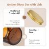 8 oz Glass Jars with Lids, 3 Pack Small Amber Glass Jars with Gold Lids view 2