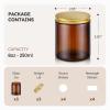 8 oz Glass Jars with Lids, 3 Pack Small Amber Glass Jars with Gold Lids view 3