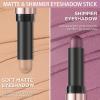 FOCALLURE 2PCS No Crease Eyeshadow Stick,Shimmer and Matte Cream Eyeshadow Pencil Crayon,Long Lasting Waterproof Eye Brightener Stick With Blending Brush,Sunset Orbit view 4