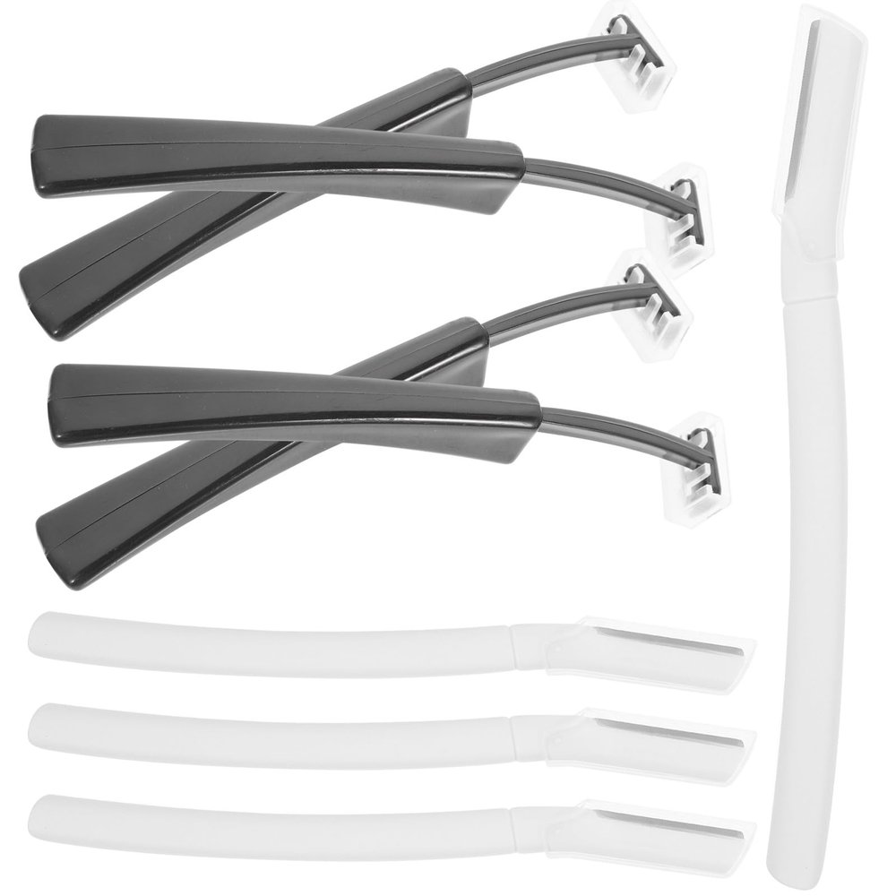 Eyebrow Razor and Trimmer 8pcs Set with Straight Handle for Women and Men Facial Hair Removal Precise Brow Shaping Tool Portable Eyebrow Grooming Kit