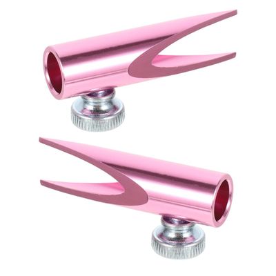 OKUMEYR 2pcs Metal Lip Liner Sharpener and Eyebrow Pencil Shaper with Dual U-Shaped Slots, Portable Cosmetic Pencil Sharpener for Women Makeup Tools in Pink