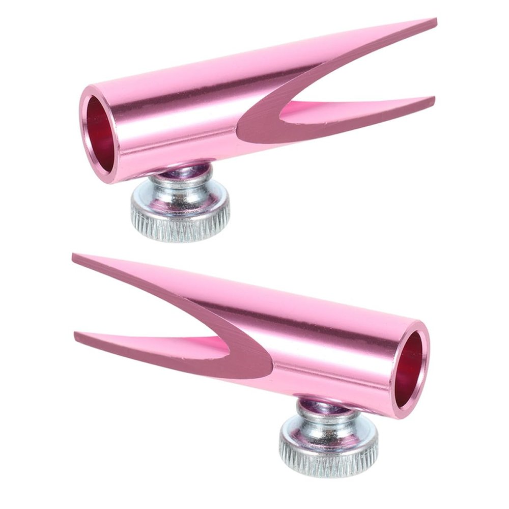 OKUMEYR 2pcs Metal Lip Liner Sharpener and Eyebrow Pencil Shaper with Dual U-Shaped Slots, Portable Cosmetic Pencil Sharpener for Women Makeup Tools in Pink
