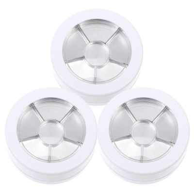 DIYEAH Empty Makeup Cream Jars 3pcs Set White round Double-layer Cosmetic Sub Bottles Aluminum Lids and Double-sided Tape for Travel and Cream Storage