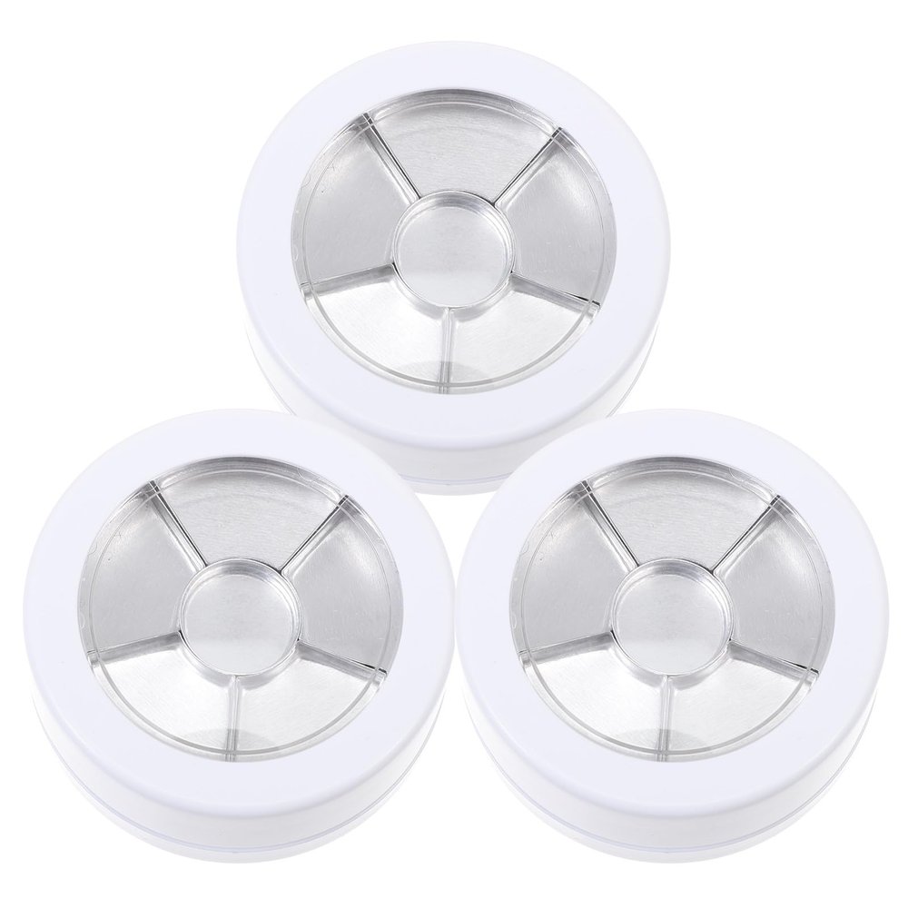 DIYEAH Empty Makeup Cream Jars 3pcs Set White round Double-layer Cosmetic Sub Bottles Aluminum Lids and Double-sided Tape for Travel and Cream Storage