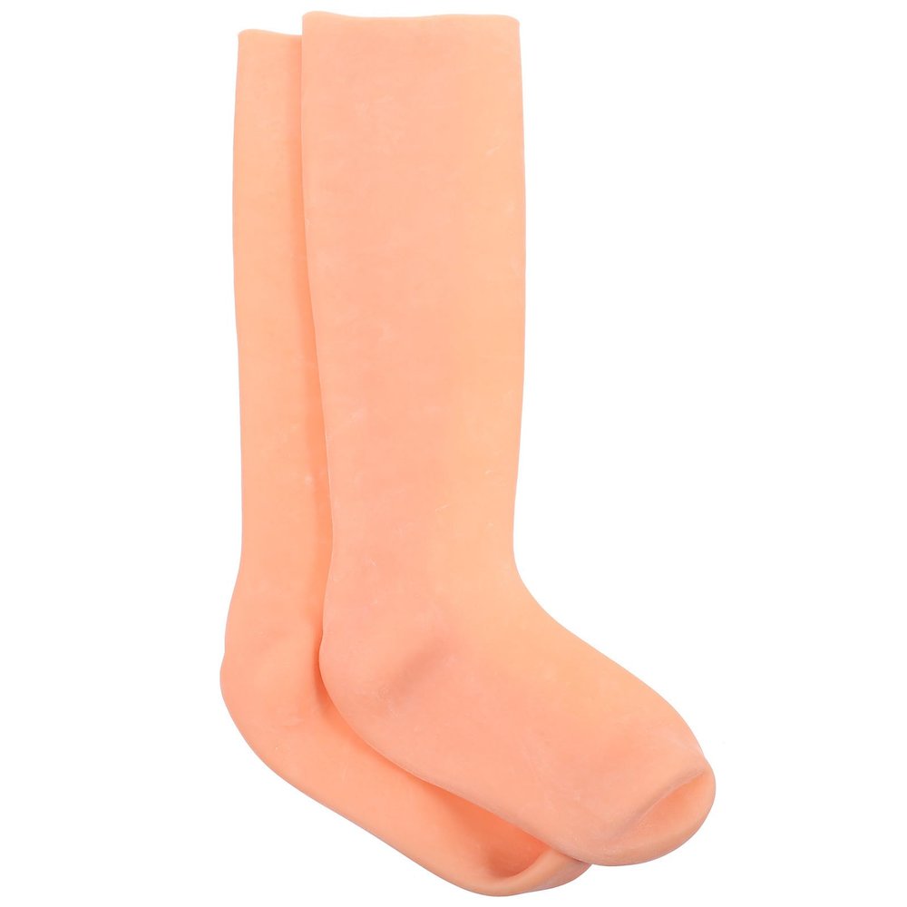 INOOMP 1 Pair Sebs Moisturizing Long Socks for Adult Overnight Foot Care, Elastic Full Foot Exfoliating Spa Socks for Dry Cracked Heels and Soft Skin Maintenance