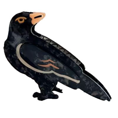 Crow Claw Clips,Cute Crow Hair Clip,Bird Hair Clips,Animal Shape Hair Jaw Clips,Acetate Hair Clips for Girls,Big Claw Barrettes for Women (Crow)