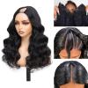 jcoolo V Part Wig Human Hair Body Wave 200% Density 16 Inch view 2
