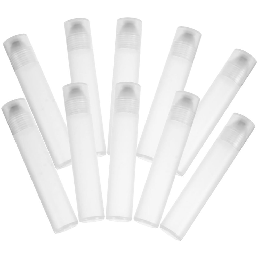 SEWACC 10 Pack 10ml Polypropylene Steel Roller Bottles for Travel
