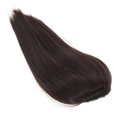 ABOOFAN Synthetic Hair Topper for Women 25cm Deep Brown Invisible Hairpiece Wiglet Hair Volume Enhancer for Adult Women