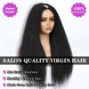 V Part Wig Human Hair Kinky Straight 30Inch 200Density Natural Black view 2