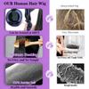 V Part Wig Human Hair Kinky Straight 30Inch 200Density Natural Black view 3