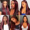 Leruikair Single #P1B/99J 26 Inch Human Hair Bundles Straight Highlight Burgundy 99J Human Hair Bundles Double Weft Unprocessed Brazilian Quick Weave Hair for Black Women view 3
