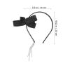 DIYEAH Rhinestone Bowknot Headband with Tassel for Women, Black Crystal Hair Accessory for Weddings and Bridal Banquets view 2