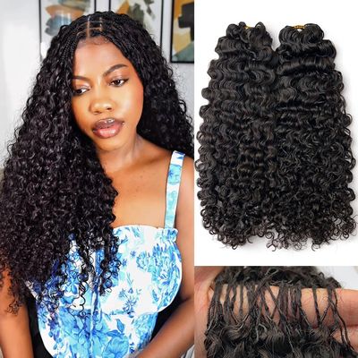 Feather Crochet Human Hair Extensions Water Deep Wave Pre Separated 100% Human Crochet Hair Bundles Burmese Curly Braiding Hair Knotless Crochet Hair for Black Women 14inch 120g