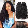 Feather Crochet Human Hair Extensions Water Deep Wave Pre Separated 100% Human Crochet Hair Bundles Burmese Curly Braiding Hair Knotless Crochet Hair for Black Women 14inch 120g view 1