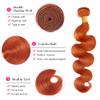 Color 350 Bundles Human Hair Ginger Body Wave Bundles 24 26 28 inch Unprocessed Peruvian Virgin Hair 3 Bundle 50g 350 Orange Body Wave Bundle view 3