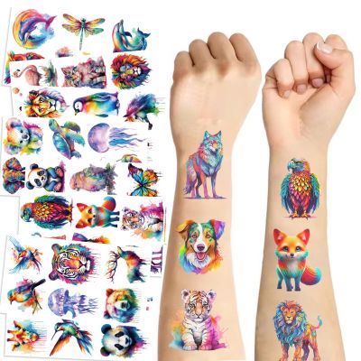 10 Sheets Animal Temporary Tattoos for Teen, Cool Birthday Party Favors, Cute Decoration Sticker Gifts for Girl Boys Home Activity Class Prizes Carnival Christmas Rewards