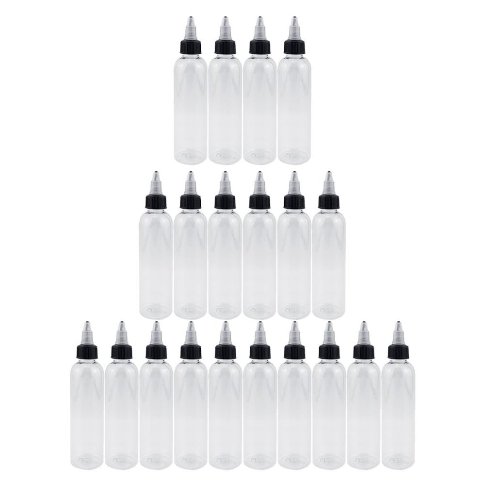 Plastic Applicator Bottles 120ml 20pcs with Pointed Mouth for Hair Dyeing