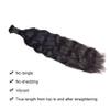 FUIBEJAE Natural Color Wave Curly Human Hair for Boho Braids Human Braiding Hair Wet And Wavy Bulk Human Hair for Braiding,2 Bundles/Pack(1B#),22 24inch view 4