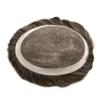 PUNRU HAIR Mens Toupee Human Hair French Lace Hair Pieces For Men Replacement System Toupee For Men Hairpieces Protesis Capilar Para Hombre#430 4# MEDIUM BROWN+30%GREY7x10 110% light to Medium density view 3