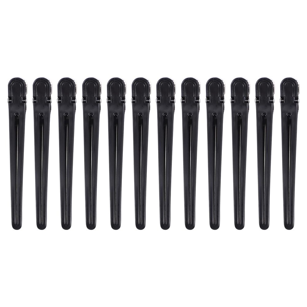 KALLORY 12 pack Hair Styling Clips Duckbill Barber Hairpins for Sectioning and Hair Cutting Plastic Hairdressing Clamps 4.05 X 0.74 X 0.47 in
