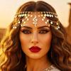 Kilshye Sequin Head Chain Gold Snake Headpiece Festival Costume Headband for Women view 1