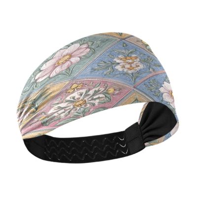 pnyoin Colorful Floral Pattern Art Headbands for Women,Non Slip Sweat Hair Wrap,Fashion Wide Headband for Fashion Workout Yoga Sports Elastic Head Bands Hair Accessories Band