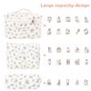 3Pcs Large Makeup Bag for Women, Quilted Floral Cotton Travel Toiletry Bag & Cosmetic Organizer Pouch for Skincare, Brushes view 2