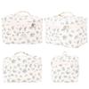 3Pcs Large Makeup Bag for Women, Quilted Floral Cotton Travel Toiletry Bag & Cosmetic Organizer Pouch for Skincare, Brushes view 4