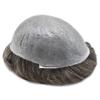 Super Thin Skin Mens Toupee 0.03mm Ultra Thin Skin Hair System For Men Human Hair Black Brown Blonde Gray V-looped Hairpiece 8''x10''-90%, 330# Dark Brown With 30% Gray view 4