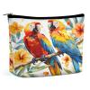 Sturin Beautiful Parrot Bird Bag Makeup Bag Cosmetic Bags Handbag Portable Toiletry Pouch for Women 6.8X5.9X2.3 In view 1