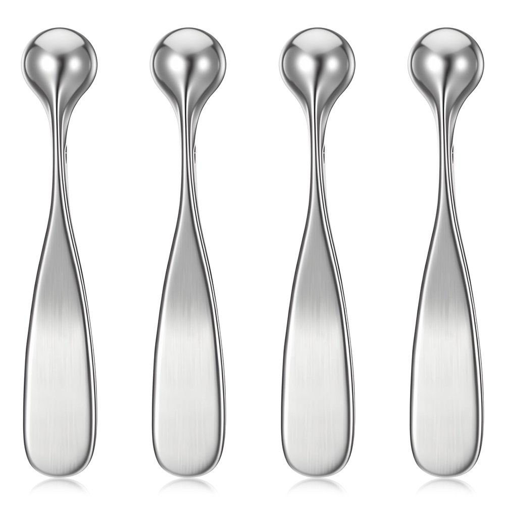 4 Pcs Metal Eye Cream Massage Stick Tool Eye Cream Applicator Wand Stick Makeup spatula Women for Facial Massager Eyes Massage Tool for Face Creams Applicator Reduce Puffiness