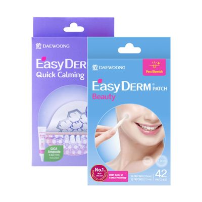 EasyDerm Quick(10ea) & Beauty(42ea) Pimple Patch Duo & Mini Cica Ampoule