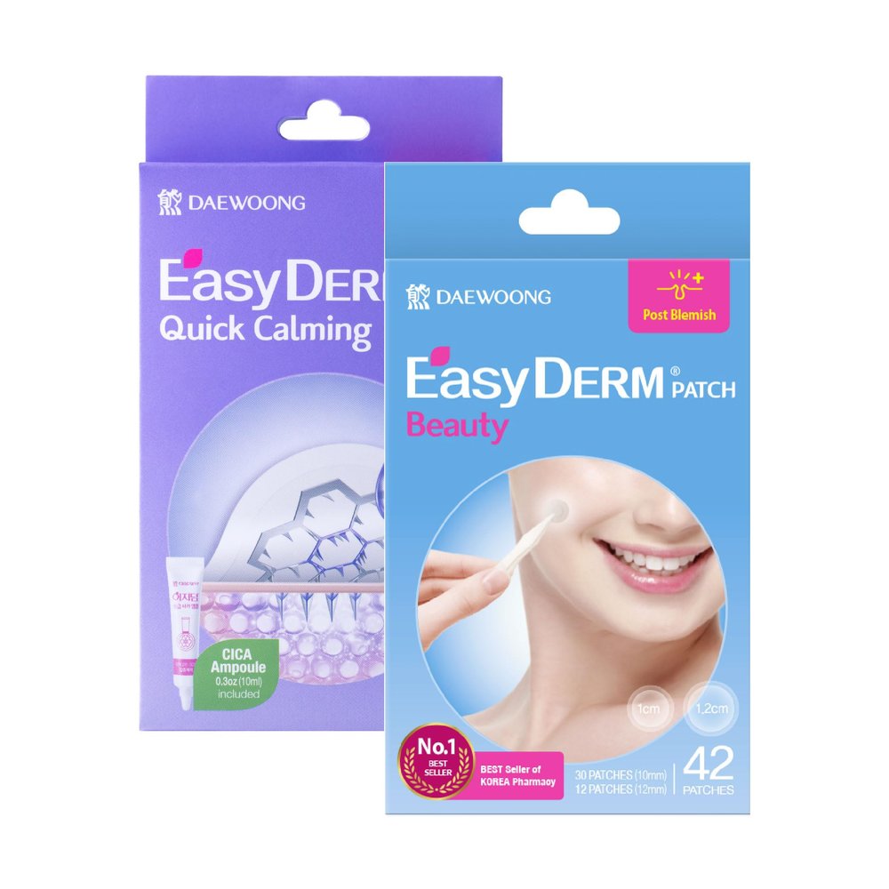 EasyDerm Quick(10ea) & Beauty(42ea) Pimple Patch Duo & Mini Cica Ampoule