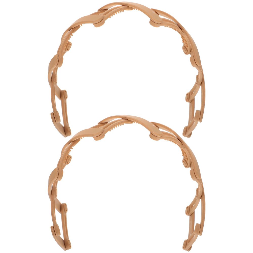 BAZEITFLOW 2pcs Toothed Plastic Hair Headbands Retractable Non-slip Hairbands for Women and Travel Compact Foldable Hair Accessories in Ginger Yellow