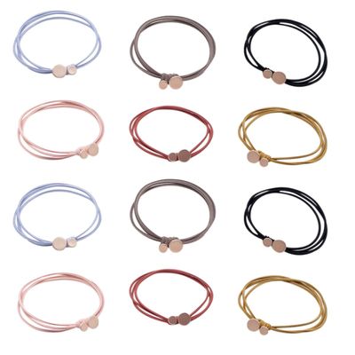 Healifty 18pcs Retro Metal Hair Ties Set Large and Small Circles Ponytail Holders Hair Elastics for Women for Daily Styling and Travel