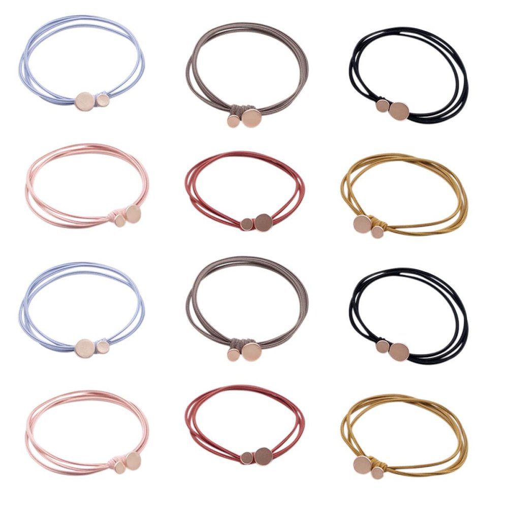 Healifty 18pcs Retro Metal Hair Ties Set Large and Small Circles Ponytail Holders Hair Elastics for Women for Daily Styling and Travel