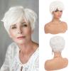 DOPI Grey Pixie Wigs for Women - Gray Short Natural Layered Haircut Synthetic Heat Resistant Hair Wig for Daily Costume (Silver) view 1