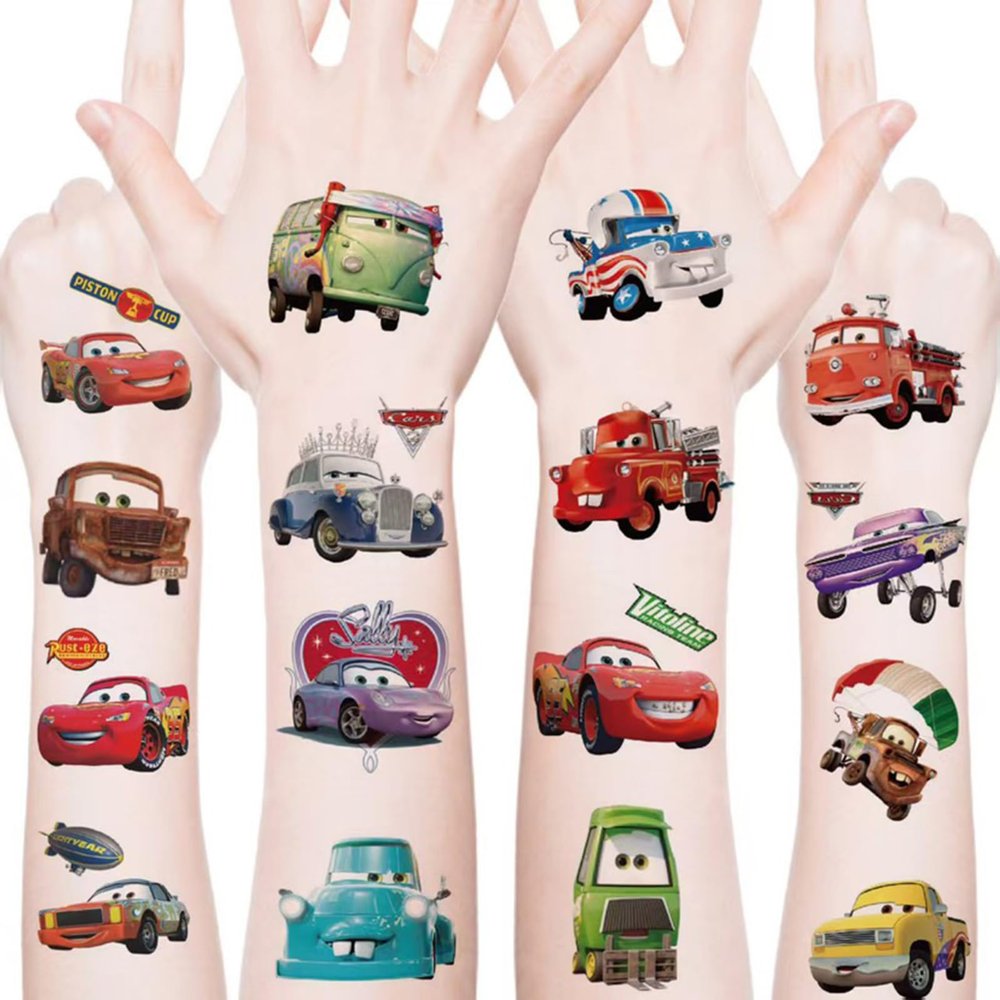 20pcs Movie Cars Temporary Tattoos for Teens Birthday Party Supplies, Party Favors Fake Tattoos Stickers,Birthday Decorations Party Game Activities Reward Gifts (C)