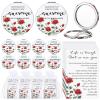 Geetery 12 Sets Inspirational Compact Mirror Bulk Gift for Women Mini Double Sided Folding Mirror with Card Employee Appreciation Gift for Nurse Social Coworker Teacher Volunteer (Rose) view 1