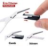 BlingKingdom 2 in 1 Eyebrow Scissors with Comb Stainless Steel Eyebrow Trimmer Scissors for Women Men (Black) view 3