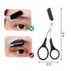 BlingKingdom 2 in 1 Eyebrow Scissors with Comb Stainless Steel Eyebrow Trimmer Scissors for Women Men (Black) view 4