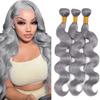 Grey Human Hair Bundles Body Wave 24 26 28 Inch Color Sliver Grey Bundles 50g Per Bundle 150g Total 12A Unprocessed Brazilian Virgin Hair for Black Women view 1