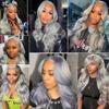 Grey Human Hair Bundles Body Wave 24 26 28 Inch Color Sliver Grey Bundles 50g Per Bundle 150g Total 12A Unprocessed Brazilian Virgin Hair for Black Women view 2