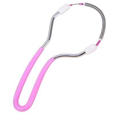 Threading Hair Removal, 4.1x2.1 Inch Stainless Steel Spring Threading Tool with Comfortable Grip, Portable Manual Face Hair Remover for Women Upper Lip, Chin, Cheeks and Neck
