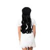DECHOUS One-piece Hair Wig Cap with Long Curly Black Hair Extension Hat for Women Fashion Hairpiece Suitable for Daily Wear and Outdoor Use view 4