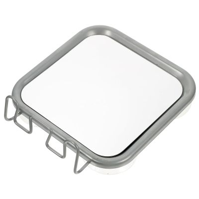 TOVINANNA Suction Cup Shower Mirror with Hook, Fogless Shaving Mirror for Bathroom, Silver Wall-Mounted Razor Holder for Men and Women
